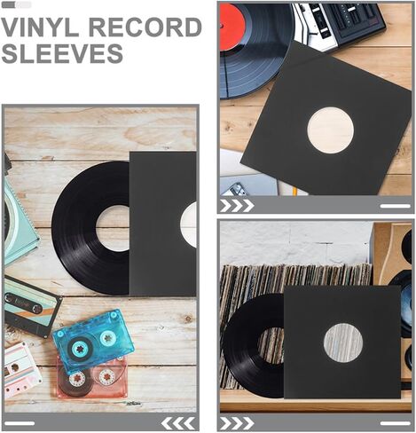 10pcs Inch Black Vinyl Record Sleeve Kraft Paper Protector in Kuwait