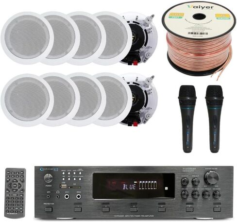 Home Stereo System Kit, 6 Channel 6000 W Bluetooth Amplifier in Kuwait