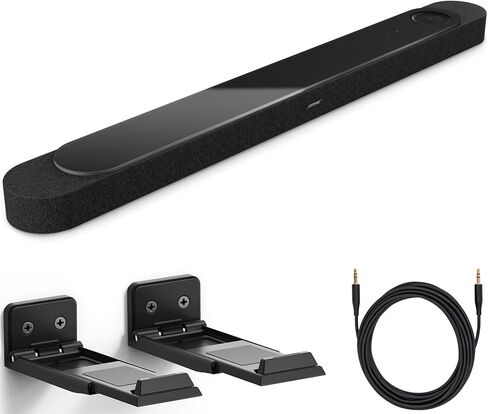 Bose Lifestyle Ultra Soundbar Bundle with Aux Cable, Wall Mount, Wireless Home Soundbar for TV with Dolby Atmos, Surround Sound, (Black) in Kuwait