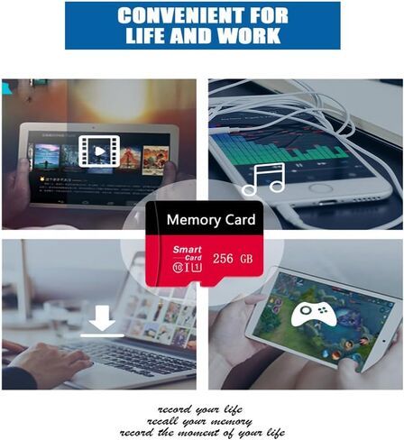 Memory Card 256GB Mini TF Card Ultra High Speed Smart Card for Android Phones,Action Camera,Tablets Expanded Storage in Kuwait