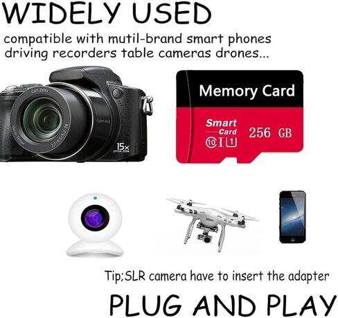 Memory Card 256GB Mini TF Card Ultra High Speed Smart Card for Android Phones,Action Camera,Tablets Expanded Storage in Kuwait
