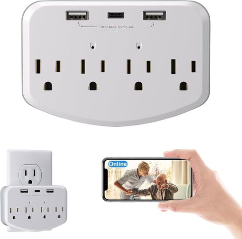 HD 1080P Wireless Hidden Camera WiFi spy cam, Indoor Wall Outlet with Motion Detection, Loop Recording, No Audio Nanny Cameras for Home Security/Office/Baby & Pet in Kuwait