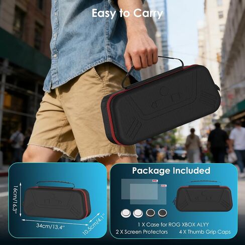 JDGPOKOO Hard Carrying Case for ASUS ROG Xbox Ally & ROG Xbox Ally X 7" 2025, 7 in 1 Accessories Bundle with 2 Screen Protectors, 4 Thumb Grip Caps, Portable Travel Storage Bag Fits Adapter, Cable in Saudi Arabia