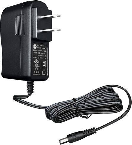 10FT/3M UL 12V 1A 1000mA 12W Power Supply Adapter Horizontal Plug 0.5A 500mA 0.6A 600mA 0.8A 800mA AC to DC Universal Converter for LED Light, CCTV Camera, Router, Speaker, etc in Kuwait