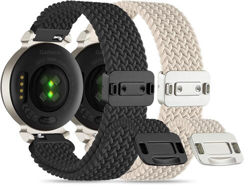 Watch Bands Compatible with Garmin Lily 2 Active/Lily 2 for Women,2 Pack 14mm Braided Stretchy Nylon Wristband Magnetic Buckle Replacement Sport Strap for Garmin Lily 2 Classic Accessory in Saudi Arabia