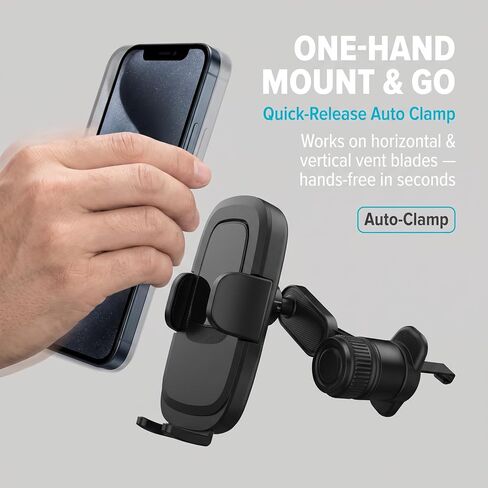 LeTinn Car Phone Holder Vent Mount Whit One-Hand Auto-Clamp,No Block A/C in Kuwait