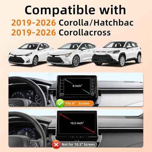 Phone Mount for Toyota Corolla (2019-2026, 8" Screen ONLY) / Corolla Hatchback (19-26) / Corolla Cross (2022-2026), Adjustable Dashboard Car Mount, Mobile Holder, 360° & Hands Free, with Storage Box in Kuwait