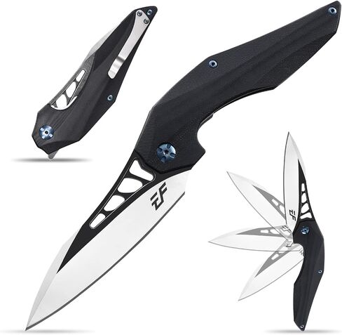 Eafengrow EF226 Folding Knives D2 Blade and G10 Handle Knife Outdoor Camping Hiking EDC Tools (Jade) in Kuwait