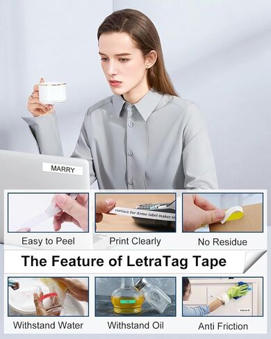 Replacement for DYMO Label Maker Refills Colored Plastic Label Tape 12mm in Kuwait
