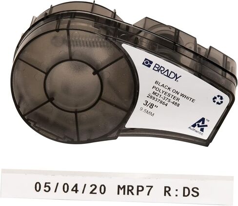 Brady Authentic (M21-750-488) Solvent-Resistant Lab Label for Lab, Barcode and Printed Circuit Board Labeling, Black on White- For M210, M210-LAB, M211, BMP21-PLUS and BMP21-LAB Printers, .75" W 21' L in Kuwait