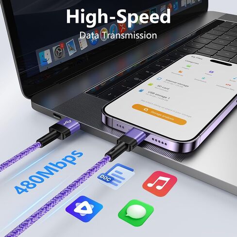 Car Carplay Cable for iPhone 14 13 12 11 Pro Max XS XR X SE 8 7 6 Plus,iPad Pro Air Mini, 2Pack/1FT 3.1A USB A to Lightning Cable Appl e iPhone Charger Cord Car Fast Charging Braided Lightening Cord in Kuwait