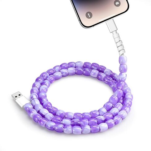 JAKPAK USB Cable for iPhone Beaded Charging Cord 3.3FT 66W Fast Charging in Kuwait