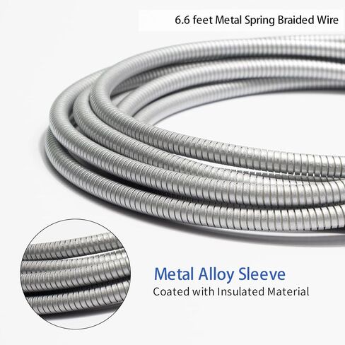 MFi Certified Lightning Cable [2 Pack 6.6 Feet] Metal Braided Type C to Lightning Cable with Short-Circuit Resistant Insulation Coated Jacket, Fast Charging in Kuwait