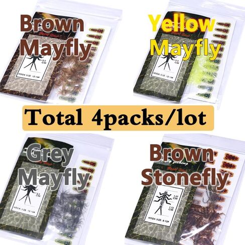 Set of 70 Fly Tying Realistic Mayfly Stonefly Nymph Rubber Bodies & Legs DIY Materials Kit Artificial Trout Fly Lure Bait Model Pre-Formed Segmented Aquatic Insect Lure Fly Tying Materials in Kuwait