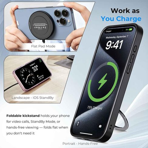 Fast Wireless Charger 25W with Stand for Desk, Qi2.2 MagSafe-Compatible in Kuwait