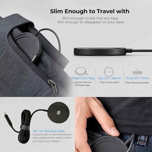 Fast Wireless Charger 25W with Stand for Desk, Qi2.2 MagSafe-Compatible in Kuwait