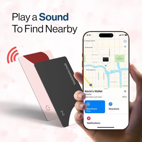 Spotminders Tracking Card 2-Pack for Wallet & Wireless Charger for Tracking Card, iPhone, AirPods 15W QI Compatible in Kuwait