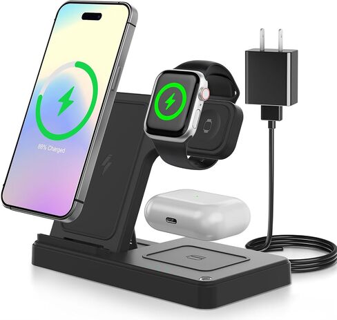Wireless Charger Fast Charging Station 3 in 1 Charger Stand Bedside in Kuwait