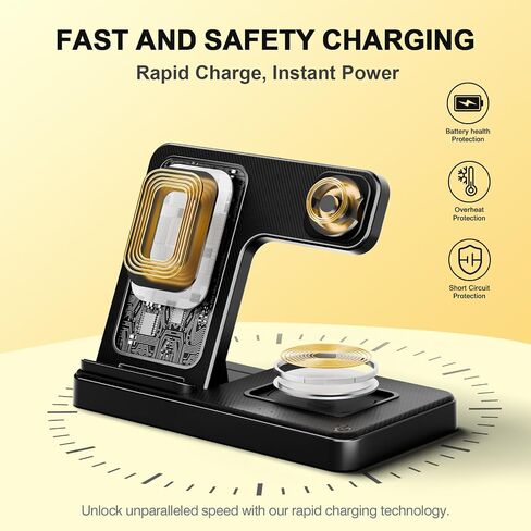 Wireless Charger Fast Charging Station 3 in 1 Charger Stand Bedside in Kuwait