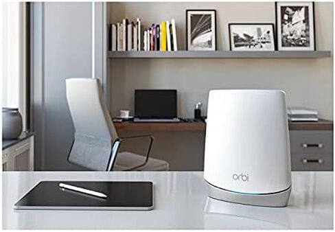 NETGEAR Orbi Whole Home Tri-Band Mesh Add-on Satellite (RBS750) – Works with Your Orbi WiFi 6 System| Adds up to 2,500 sq. ft. Coverage | AX4200 (Up to 4.2Gbps) in Kuwait