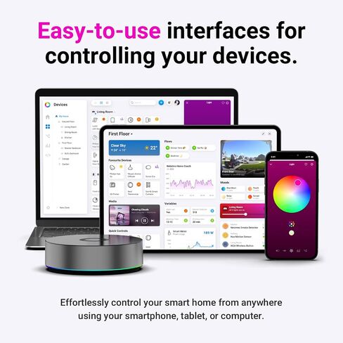 Homey Pro (2026) | Smart Hub for Home Automation – Features Z-Wave Plus, Zigbee, Wi-Fi, BLE, Infrared, Matter & Thread. Compatible with Siri, Alexa & Google Home. in Kuwait