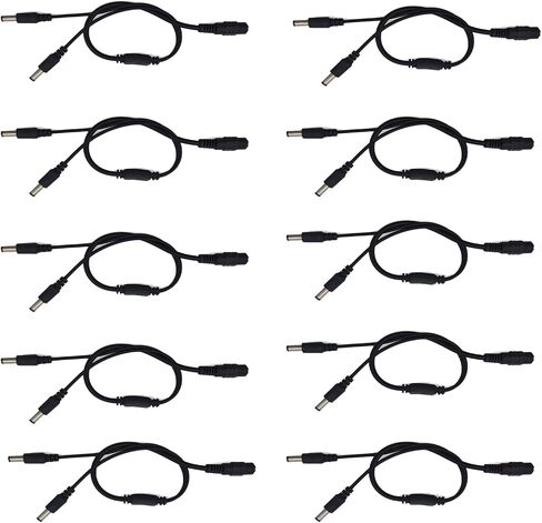 DC Power Splitter Security Camera Power Splitter 12V CCTV Power Cable (1 Female to 2 Male 5.5mm X 2.1mm, 10Pack) in Saudi Arabia