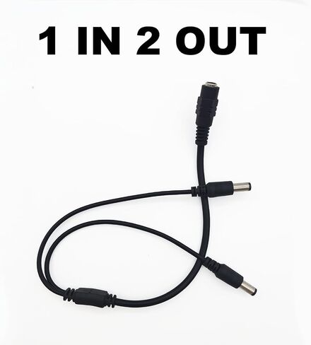 DC Power Splitter Security Camera Power Splitter 12V CCTV Power Cable (1 Female to 2 Male 5.5mm X 2.1mm, 10Pack) in Saudi Arabia