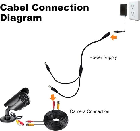 DC Power Splitter Security Camera Power Splitter 12V CCTV Power Cable (1 Female to 2 Male 5.5mm X 2.1mm, 10Pack) in Saudi Arabia
