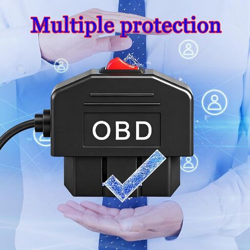 OBD2 to USB C Dash Cam Cable, 24/7 Parking Surveillance Mode with Dual Mode Switch, 3.5m Durable Power Adapter Cord for GPS, Radar Detector Hardwire Kit, Daily Commute, Ride-Hailing & Road Trips in Kuwait