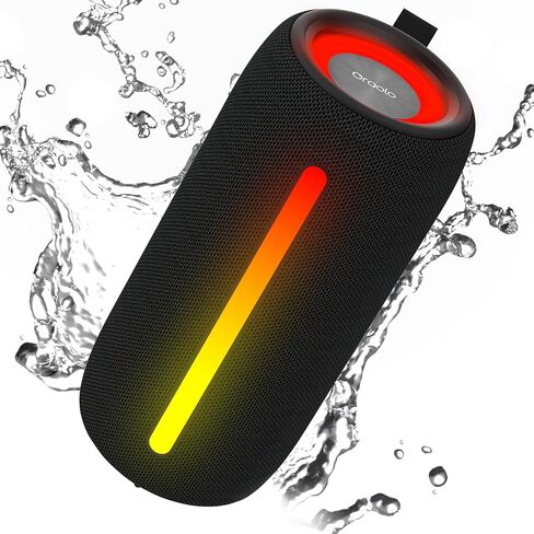 Oraolo Portable Bluetooth Speakers, Wireless Speaker with 24W Loud Stereo Sound, RGB Lights, Bluetooth 5.4, Support AUX/TF Card, TWS Pairing, Built-in Mic, Outdoor Speaker for Party, Beach, Camping in Kuwait