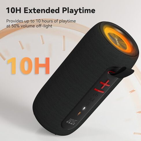 Oraolo Portable Bluetooth Speakers, Wireless Speaker with 24W Loud Stereo Sound, RGB Lights, Bluetooth 5.4, Support AUX/TF Card, TWS Pairing, Built-in Mic, Outdoor Speaker for Party, Beach, Camping in Kuwait