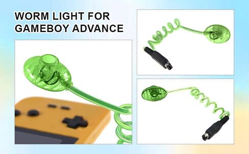 Worm Light for Game Boy Advance GBA — Flexible LED Screen Illumination Lamp, Plug-in Backlight Attachment, No Batteries Required, Assorted Color in Kuwait