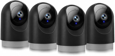 YOTON Indoor Security Camera 4pcs, 2K 360° Wi-Fi Baby Monitor & Pet Camera w/Motion Tracking, 2-Way Audio, Night Vision, SD/Cloud, Compatible with Alexa & Google Home, 2.4/5GHz in Kuwait