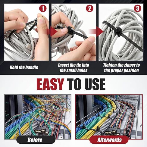 200 Pcs Fir Tree Push Mount Zip Ties 8 Inch Heavy Duty Wire Ties 2 in 1 Self Locking UV Resistant Assortment Nylon Black Cable Tie for Indoor Outdoor in Kuwait