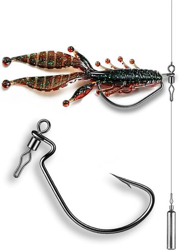 40-Pack Swivel Drop Shot Hooks, Weedless Wide Gap Quick Clip Hooks, Premium Carbon Steel Sharp Anti-Twist Rust-Proof Fishing Hooks, Easy Rigging for Bass Senko Worms Wacky Finesse Fishing in Kuwait