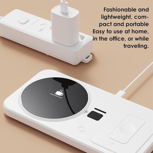 Smart Cup Warmer and Phone Charger 8H, Auto Shut-off, Multifunctional Electric Cup Warmer for Office in Kuwait