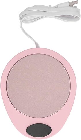 USB Electric Constant Temperature Mug Warmer for Tea Coffee Milk 55℃ ABS Material (Rose White) in Kuwait