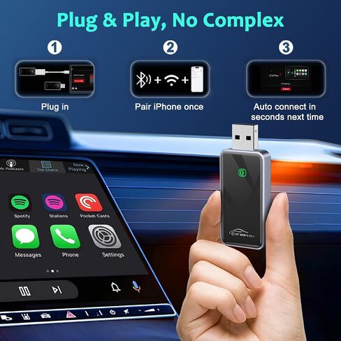 SkycropHD Wireless CarPlay Adapter for iPhone, Apple Car Play Dongle in Kuwait