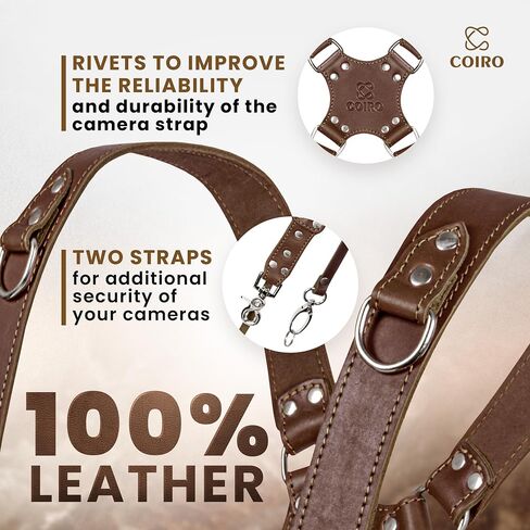 C Coiro Camera Harness for 2 Cameras + Camera Neck Strap with Pattern Design Camera Straps for Photographers of All Levels in Kuwait
