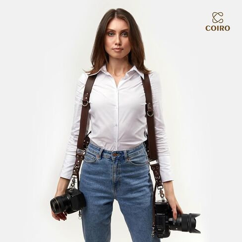 C Coiro Camera Harness for 2 Cameras + Camera Neck Strap with Pattern Design Camera Straps for Photographers of All Levels in Kuwait