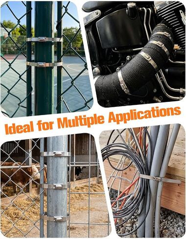 Heavy-Duty Stainless Steel Zip Ties, 150 Pieces 11.8in, 200lbs High Tensile Strength, Weather & UV Resistant Self-Locking Cable Ties for Fence, Exhaust Pipe, Industrial, Outdoor and Home Use in Kuwait