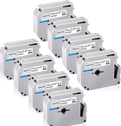 4 Pack M-K231 M Tape 12mm Compatible with M-K231s Brother Label Tape Black on White 0.47 Inch for P Touch PT-M95 PT95 PT65 PT-65 PT70 PT85 PT90 Label Maker Tape Refill in Kuwait