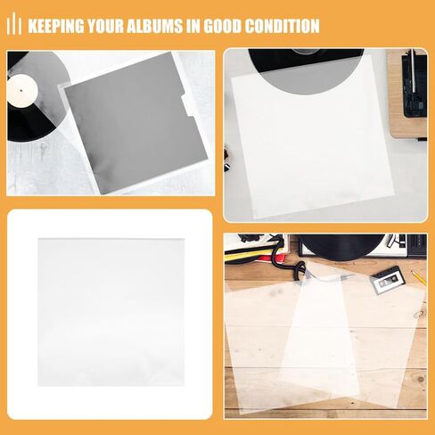 12pcs Vinyl Record Outer Sleeves Plastic Snug Fit Protection in Kuwait