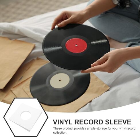 20pcs Vinyl Record Kraft Paper Storage Sleeves White Right Angle in Kuwait