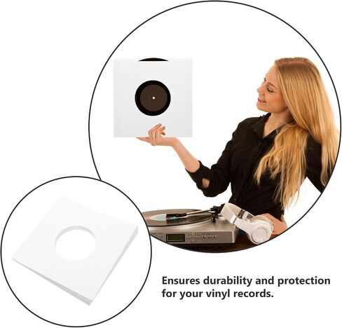 20pcs Vinyl Record Kraft Paper Storage Sleeves White Right Angle in Kuwait