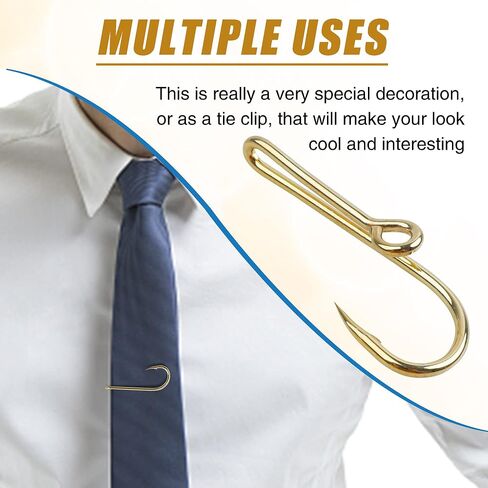 20PCS Fishing Hooks Hat Pins Gold Black Mix Fish Hook Tie Clips in Kuwait