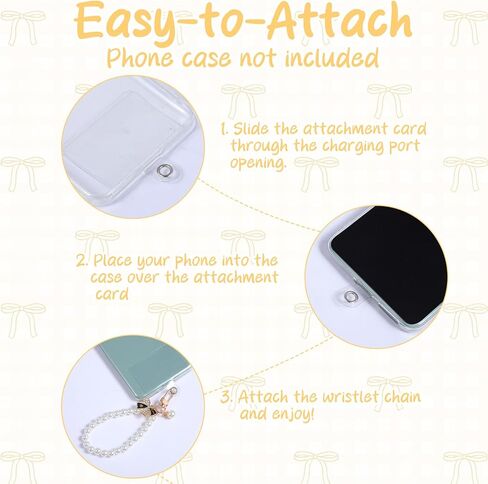 2PCS Classic Pearl Phone Charm Wrist Strap, Butterfly Bracelets for Women in Kuwait