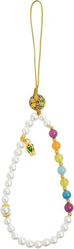 Bloomish Pearl Phone Charm with Alloy Zircon Four-leaf Clover, Elegant Keychain, Car Key Ring & Cellphone Chain Accessory for Women in Kuwait