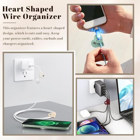 20 PCS Heart Cord Organizer PU Leather Cord Keeper with Snap Buckle in Kuwait