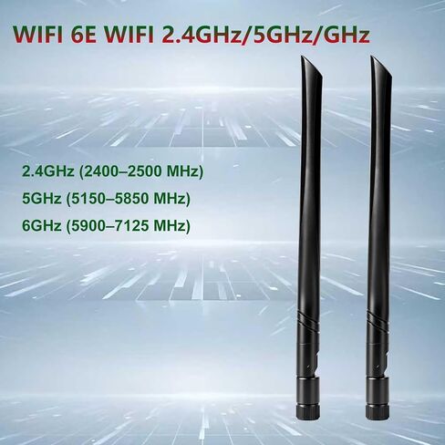 Tri-Band WiFi 6E 2.4GHz 5GHz 6GHz PC Desktop Computer Motherboard Antenna Booster Signal Range WiFi Bluetooth Card Wireless Network Router Antenna, Slinkdsco in Kuwait